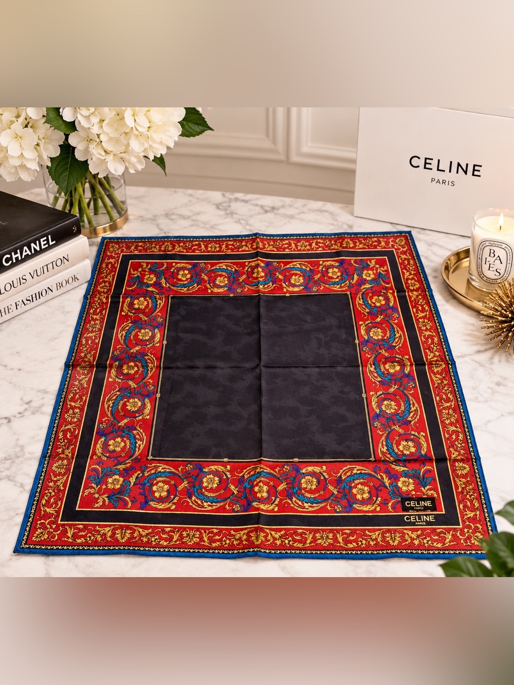 Vintage Celine Paris 100% Silk Baroque Scarf - Kawabe Japan